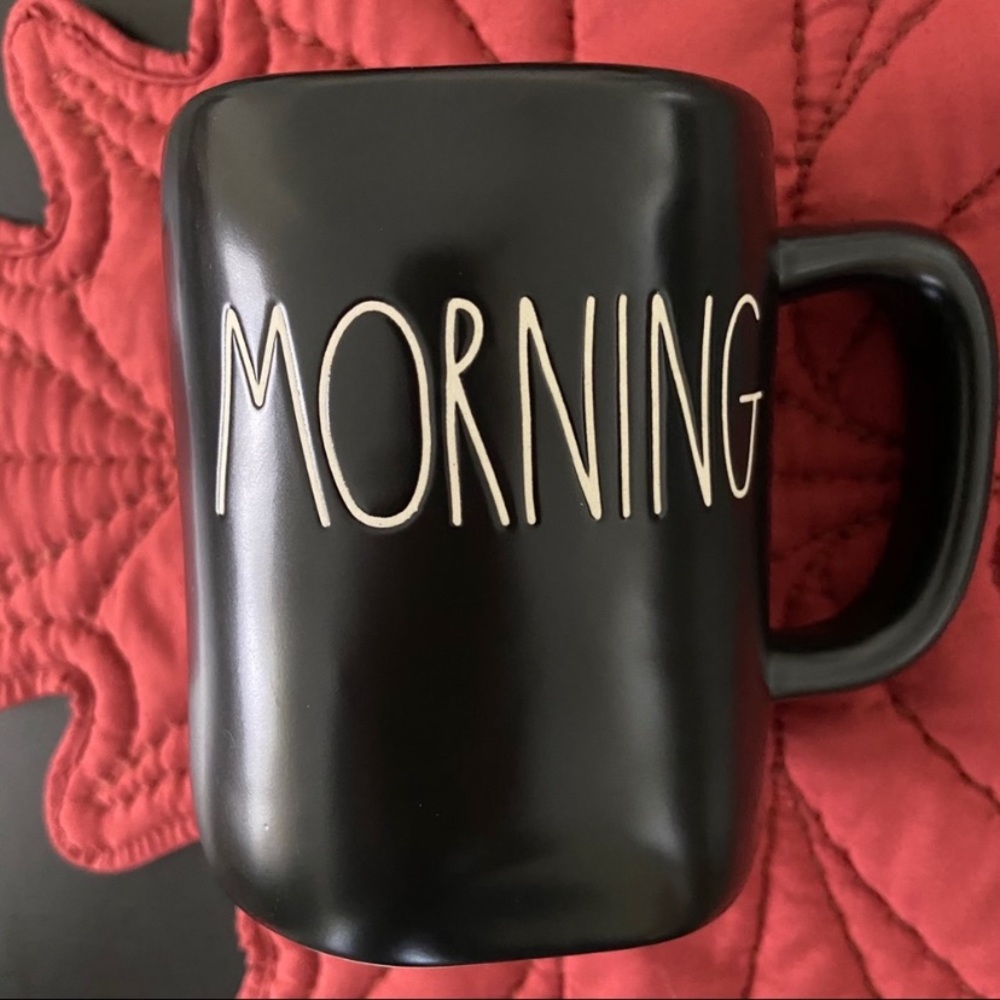 New Rae Dunn matte black mug cup “MORNING”